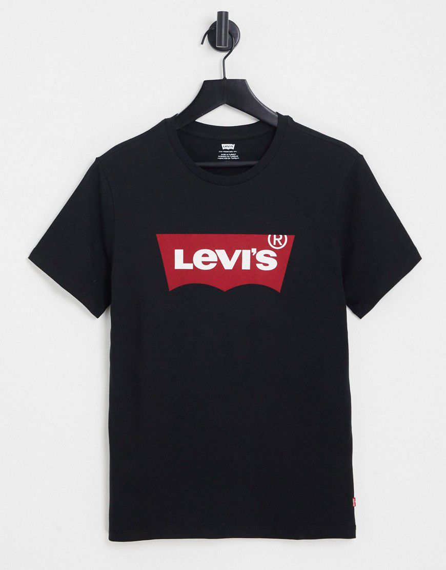 T-shirt nera con logo batwing - Levi's - Modalova