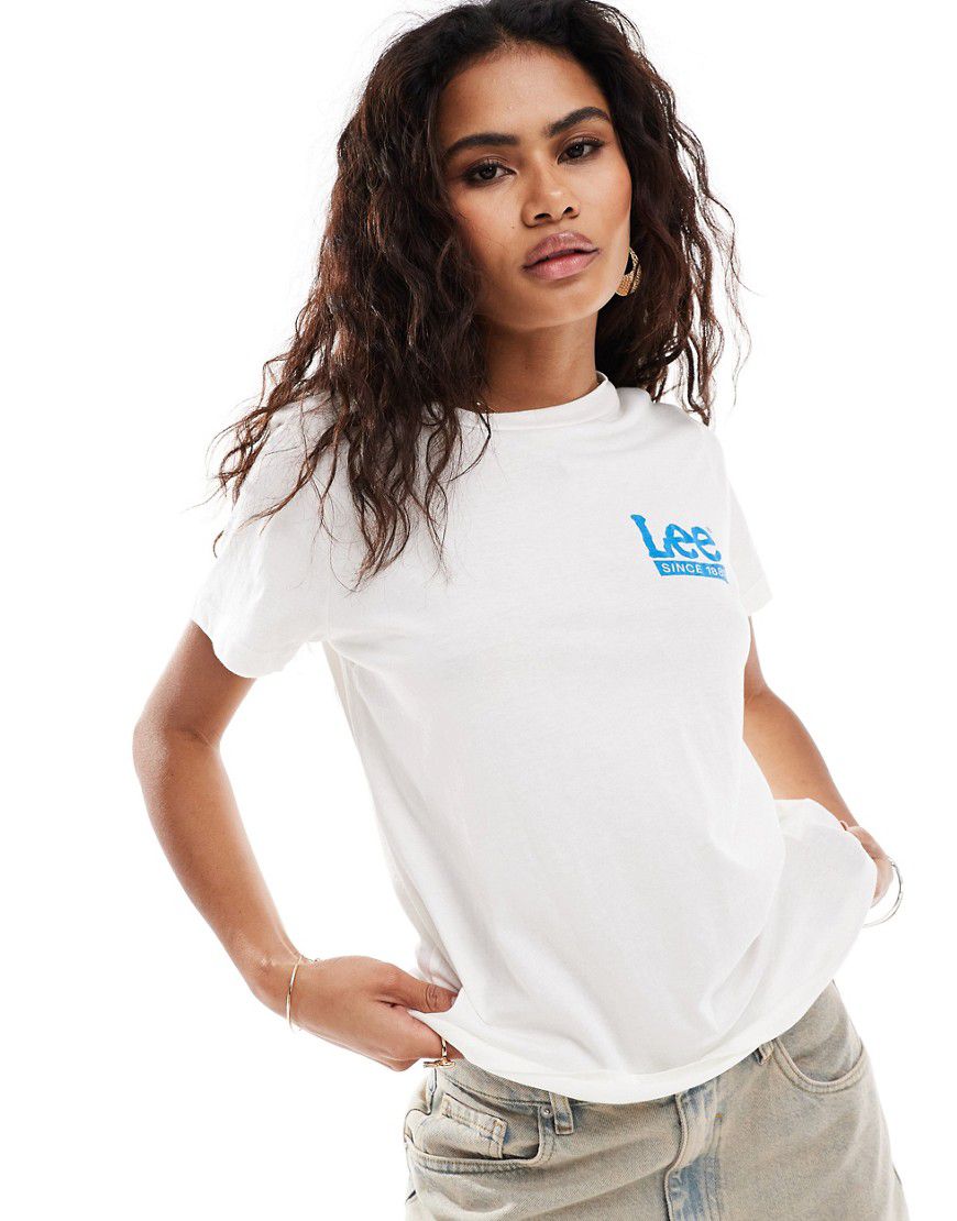 T-shirt écru con logo - Lee Jeans - Modalova