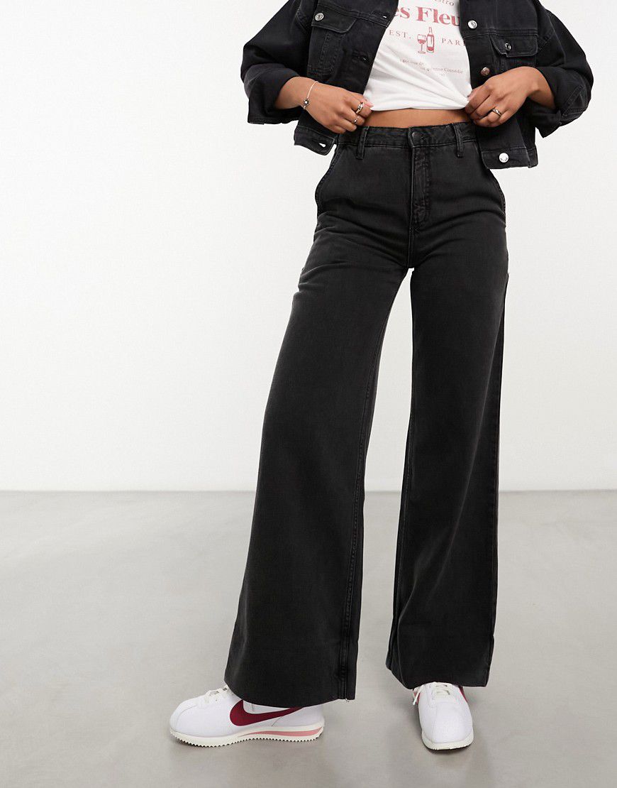 Stella - Jeans a fondo ampio e vita alta neri - Lee - Modalova