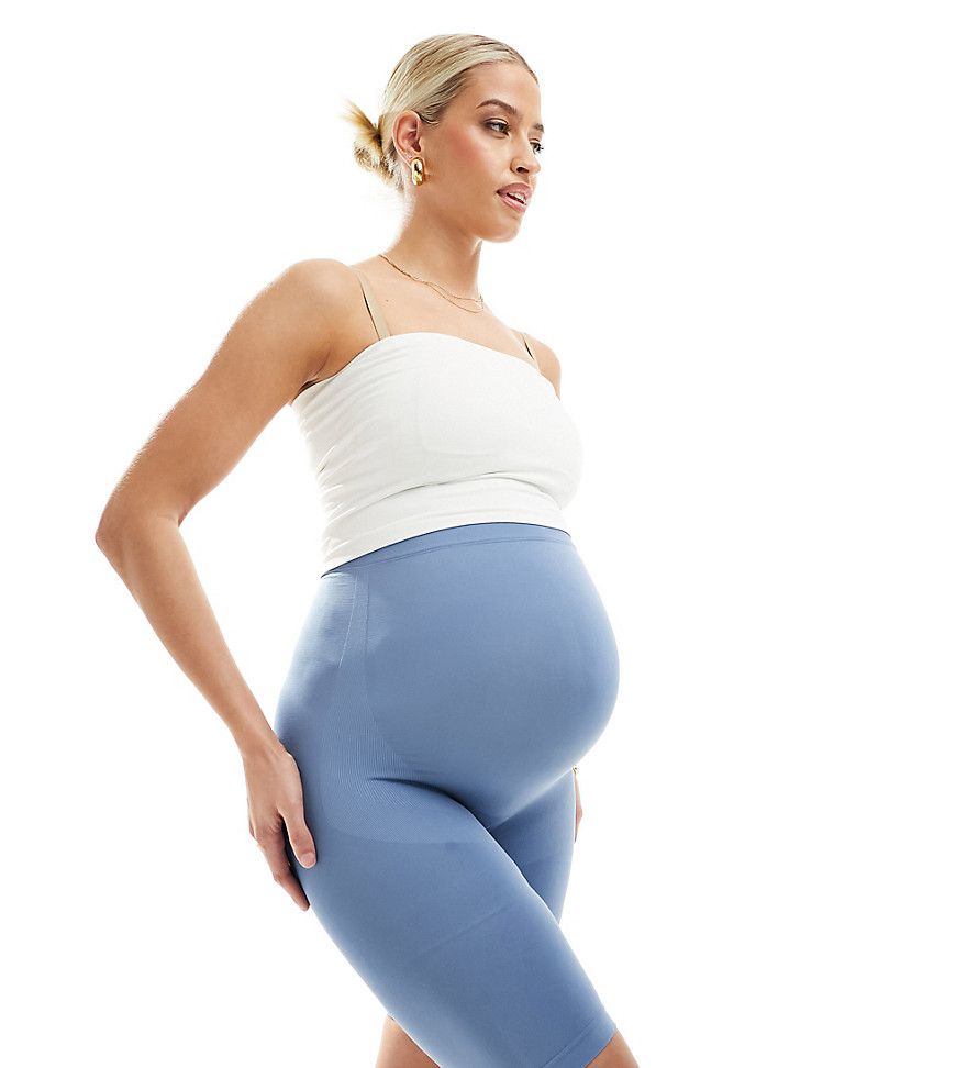 Mamalicious Maternity - Pantaloncini modellanti sopra il pancione denim - Mama.licious - Modalova