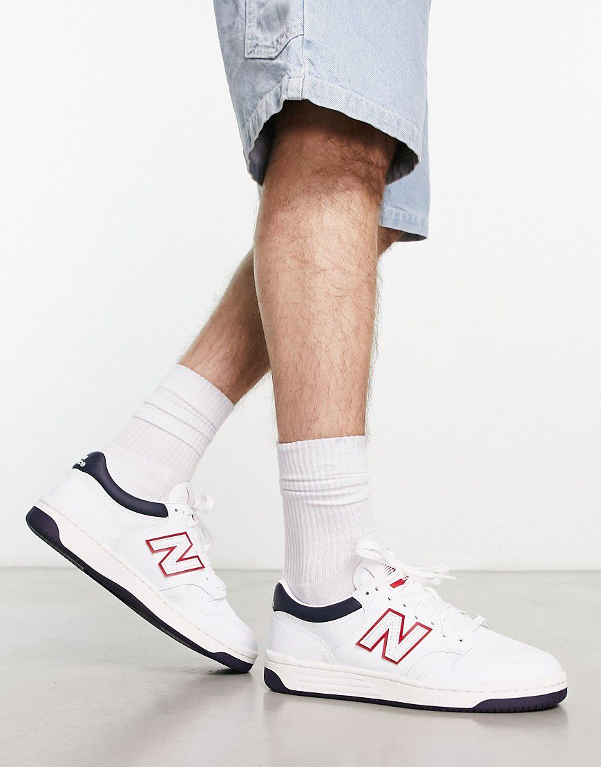 Sneakers bianche e blu navy con dettaglio rosso - New Balance - Modalova