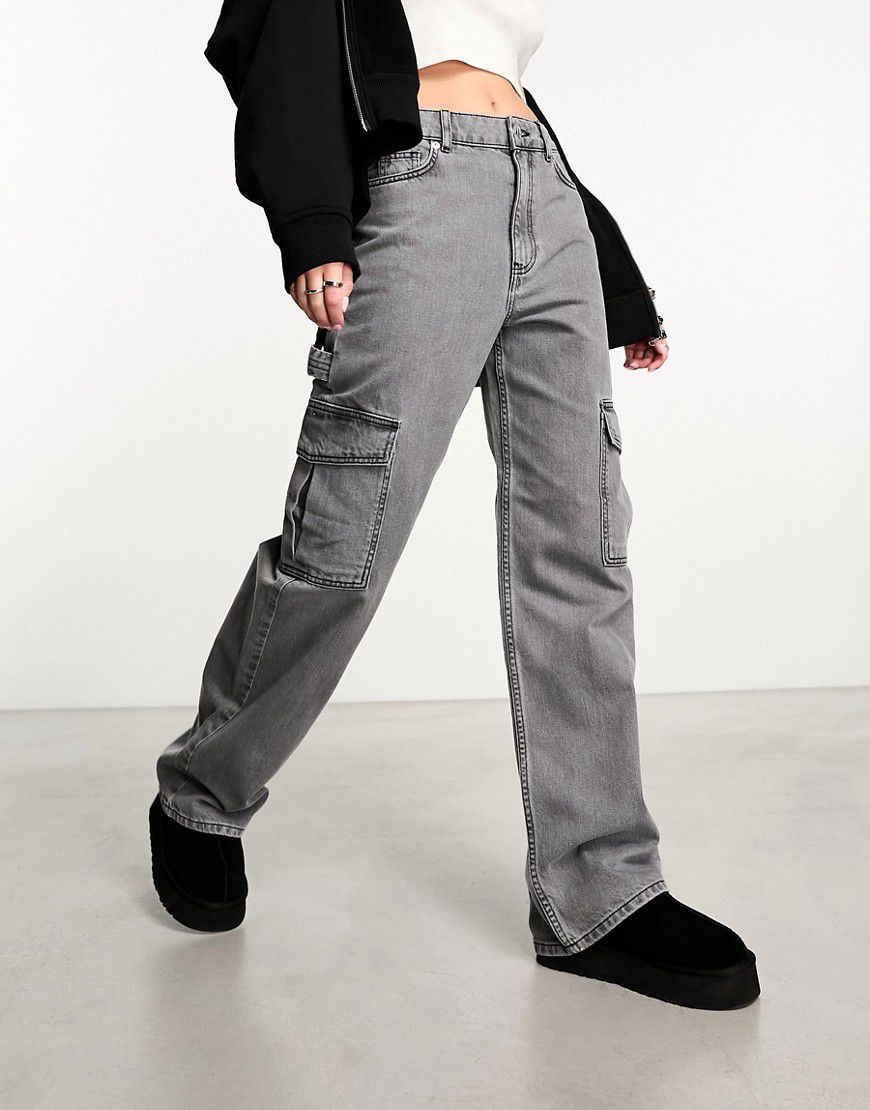New Look - Jeans cargo grigi-Grigio - New Look - Modalova