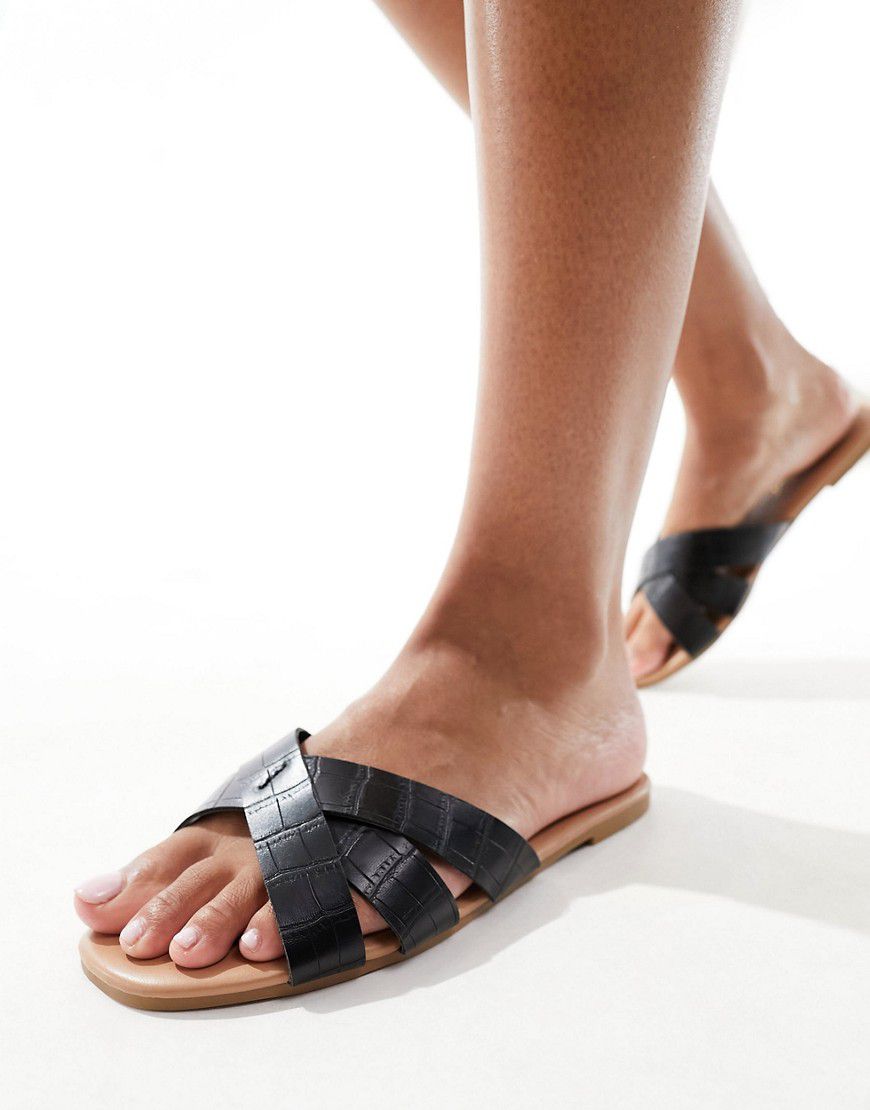 Sandali neri con fascette incrociate - New Look - Modalova