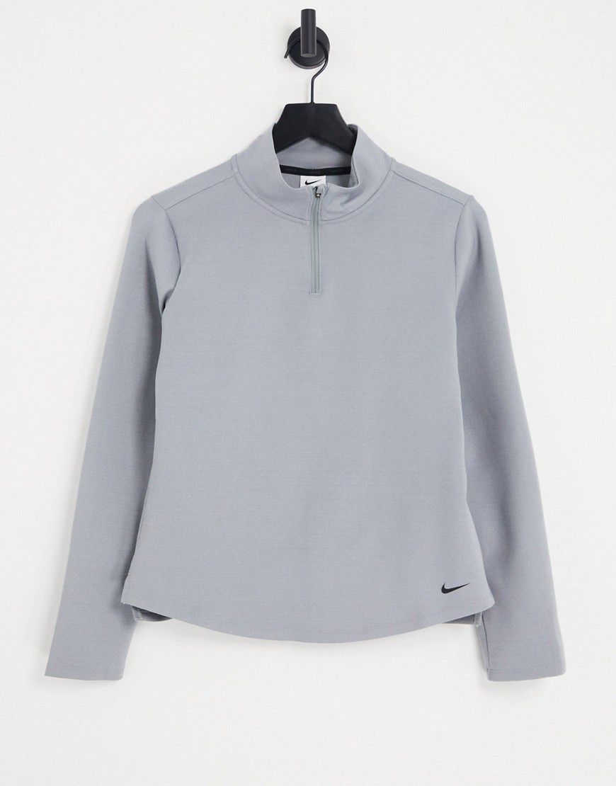 One Therma-FIT - Maglietta a maniche lunghe con zip corta grigia - Nike Training - Modalova