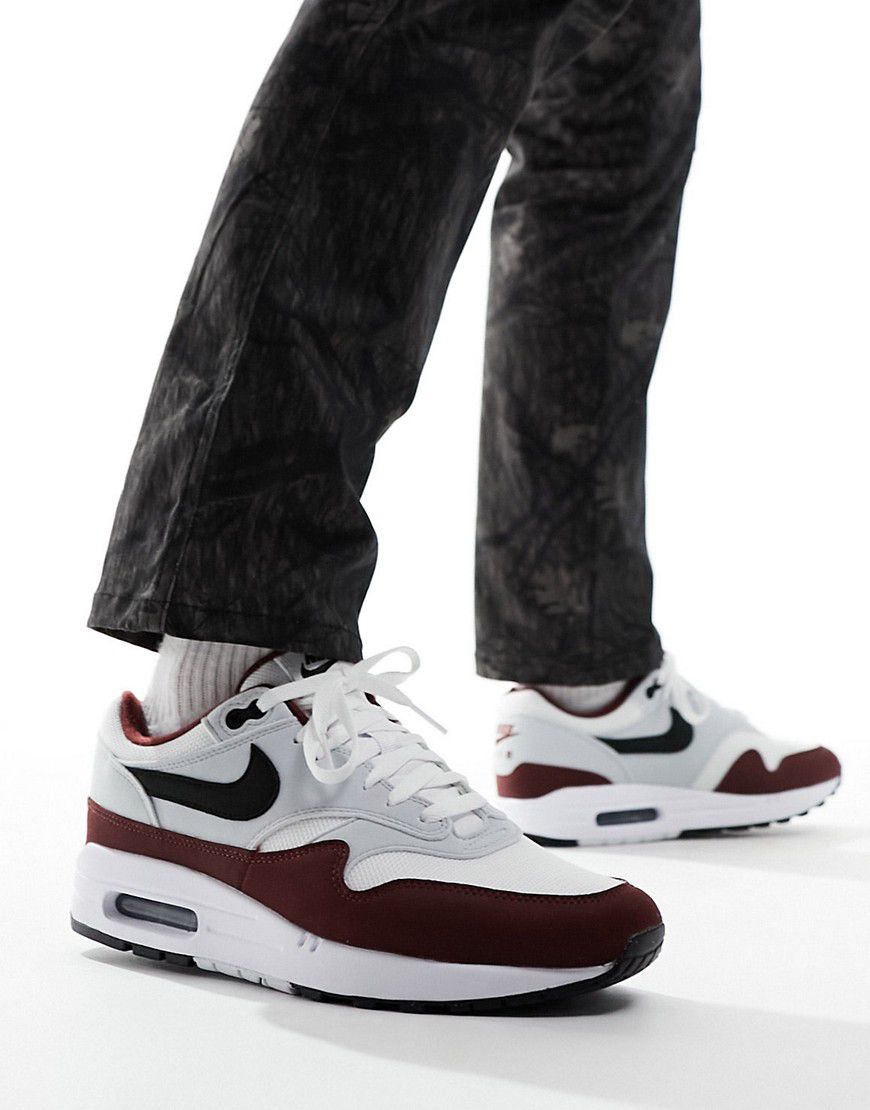 Air Max 1 - Sneakers bianche e rosso scuro - Nike - Modalova