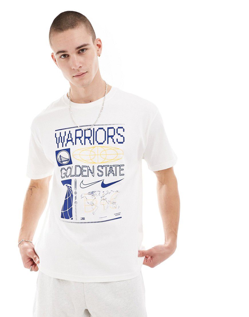 NBA - T-shirt unisex bianca con logo dei Golden State Warriors - Nike Basketball - Modalova