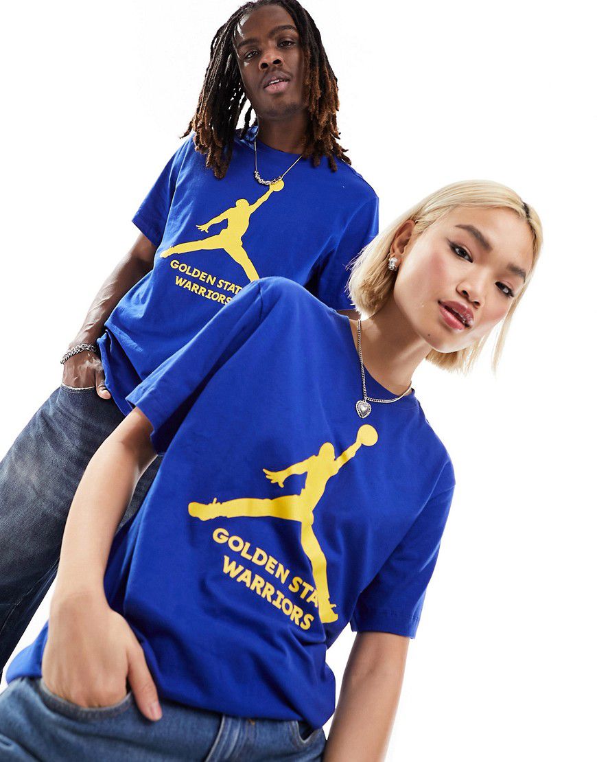 NBA - T-shirt unisex navy e gialla con logo dei Golden State Warriors - Nike Basketball - Modalova