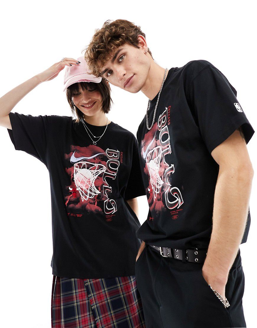 NBA Chicago Bulls - T-shirt unisex nera con grafica - Nike Basketball - Modalova