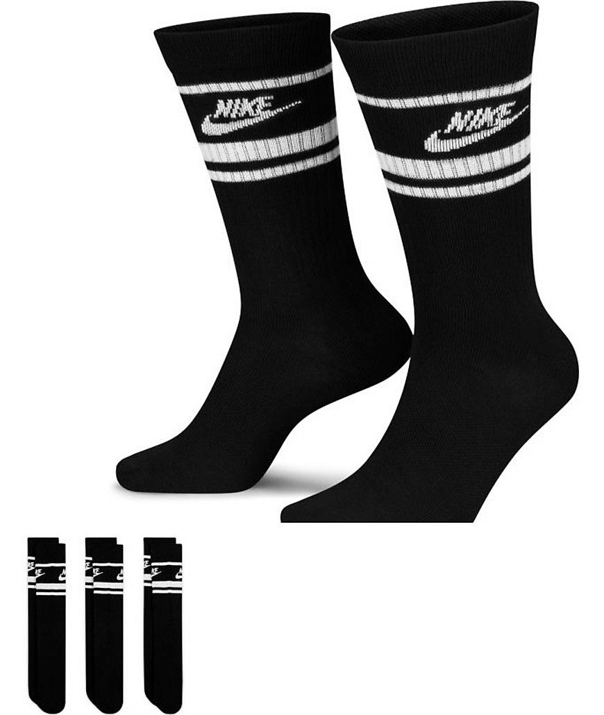 Essential - Confezione da 3 paia di calzini bianchi e neri - Nike - Modalova