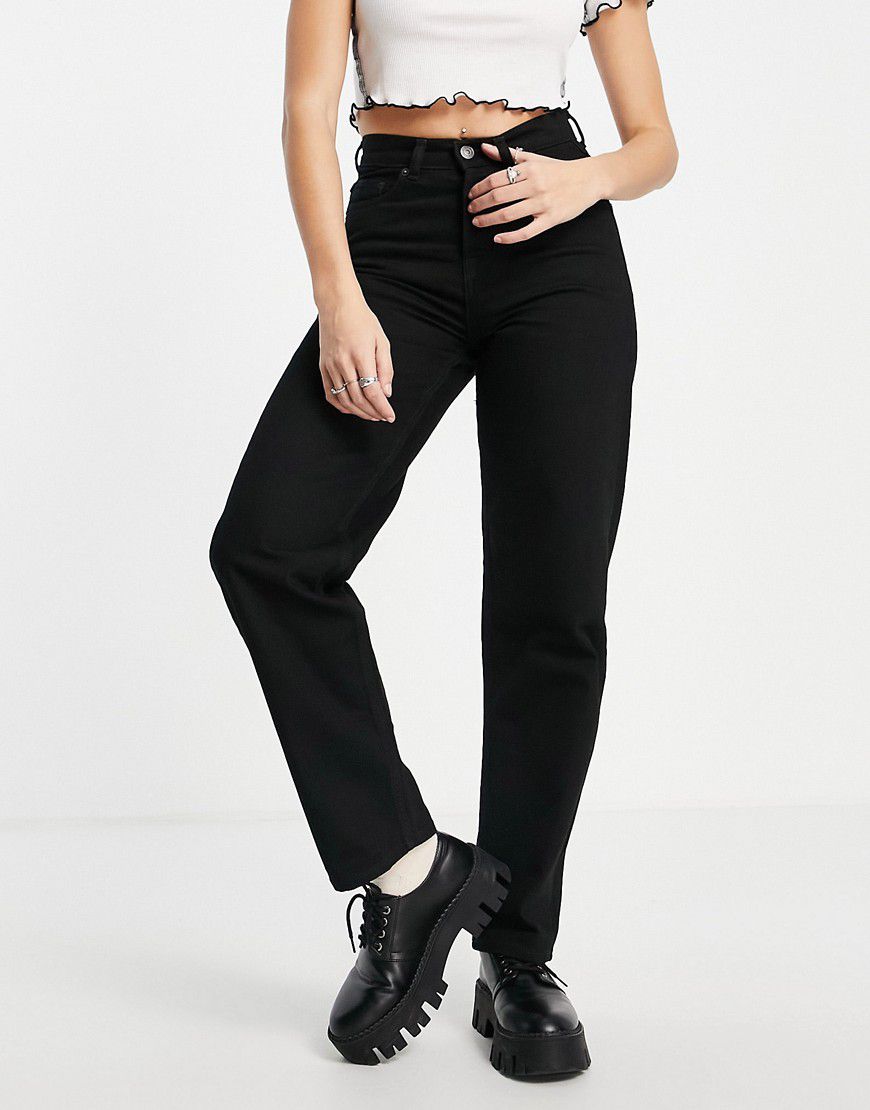 Jeans a fondo ampio in cotone neri - BLACK - Selected - Modalova
