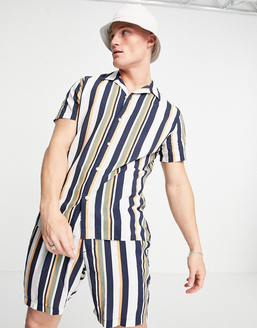 Camicia a righe verticali multicolore in coordinato - Selected Homme - Modalova