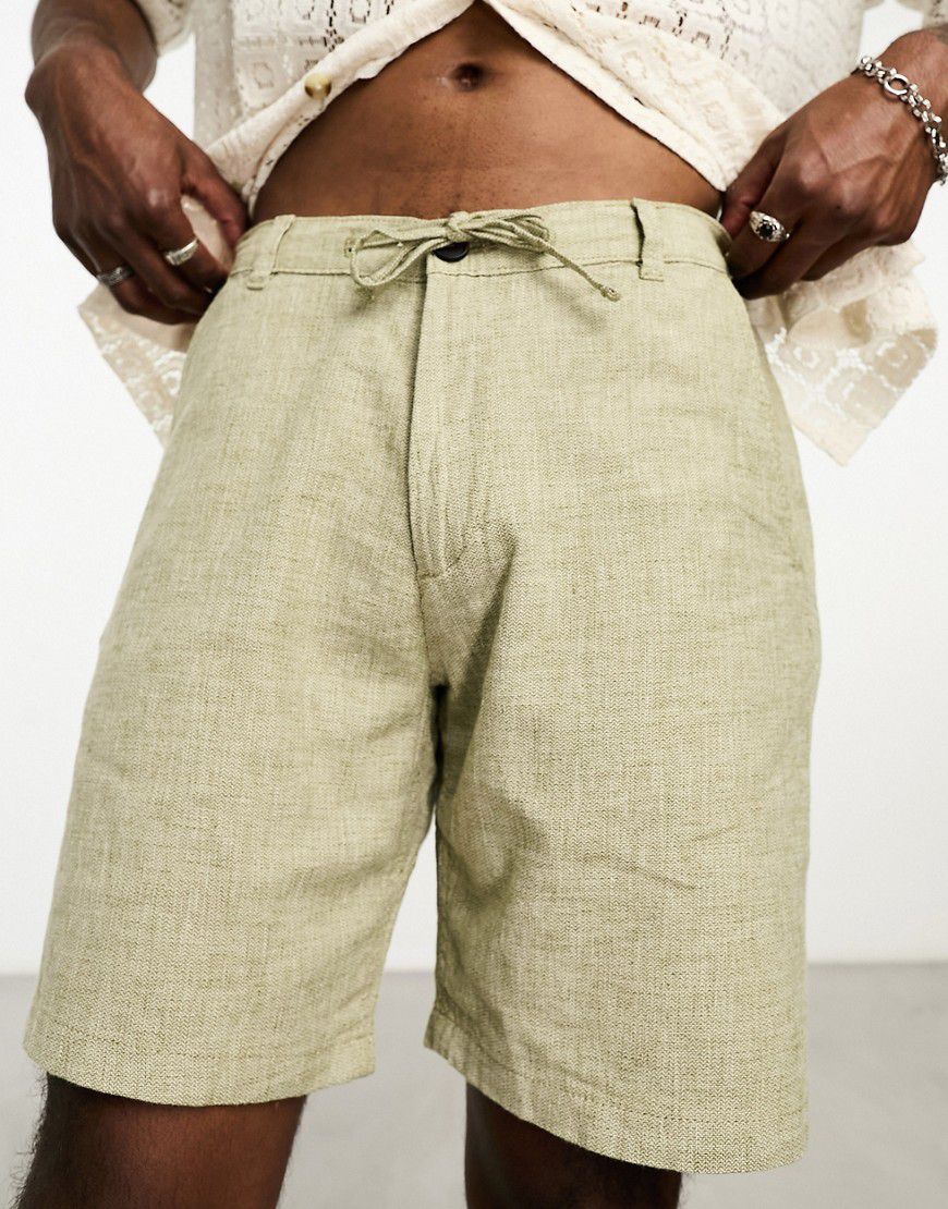 Pantaloncini in misto lino chiaro - Selected Homme - Modalova