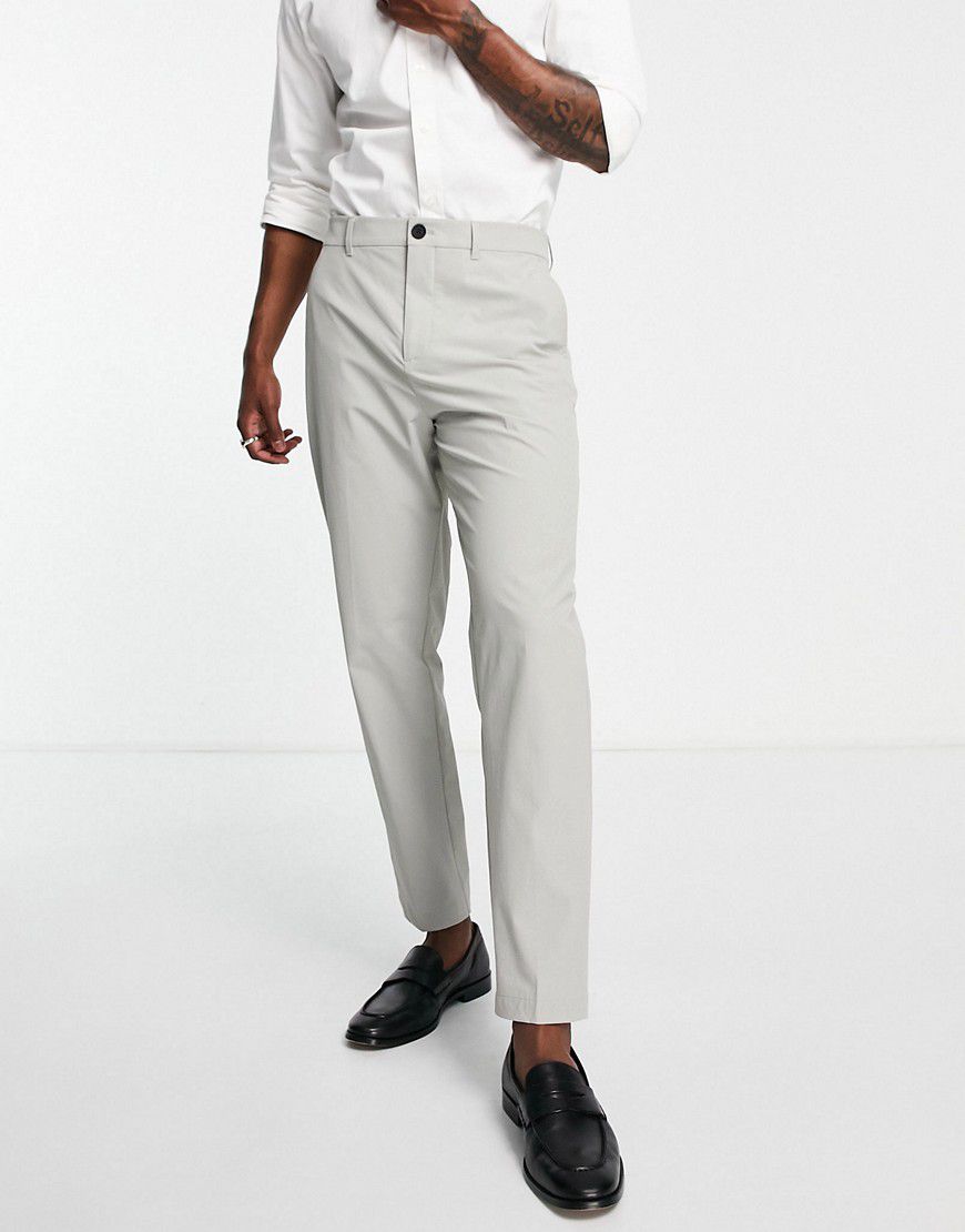 Pantaloni da abito slim in tessuto tecnico chiaro - Selected Homme - Modalova