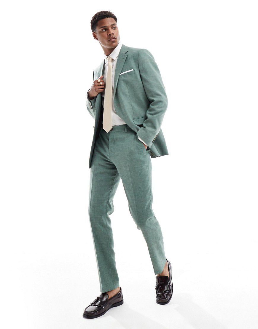 Pantaloni da abito slim verdi in misto lino - Selected Homme - Modalova