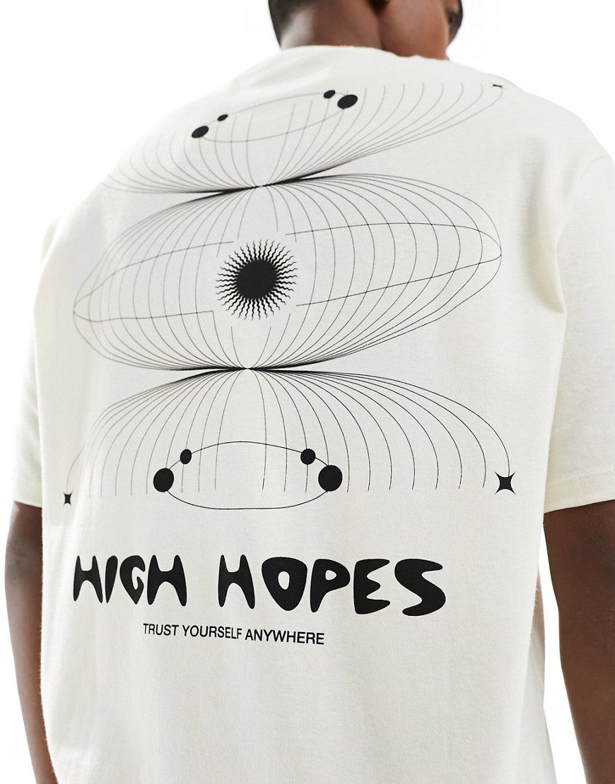 T-shirt oversize bianca con stampa "High Hopes" sul retro - Selected Homme - Modalova