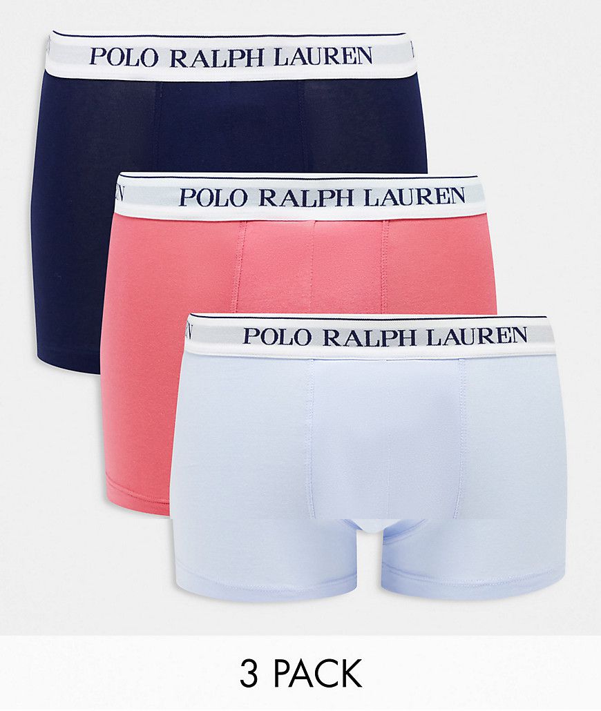 Confezione da 3 boxer aderenti rosa, e navy - Polo Ralph Lauren - Modalova