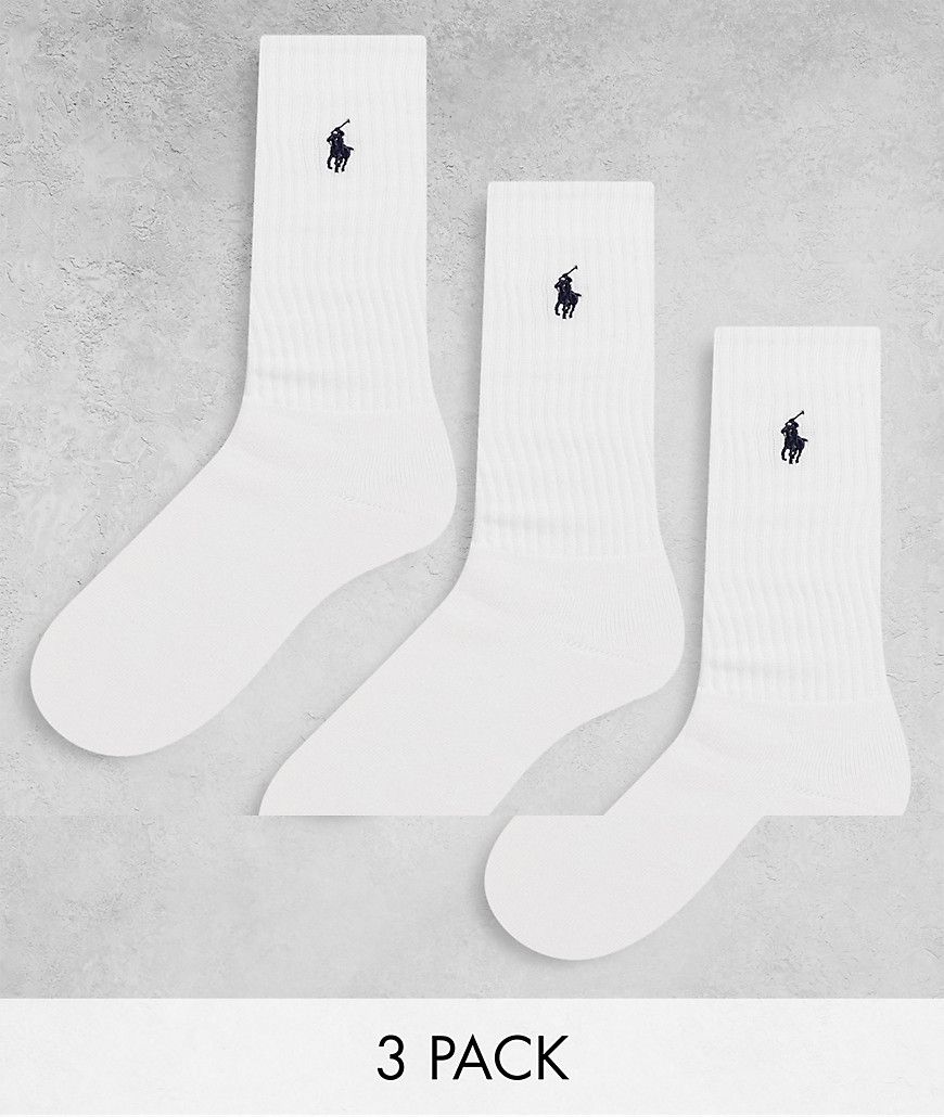 Confezione da 3 paia di calzini sportivi bianchi - Polo Ralph Lauren - Modalova