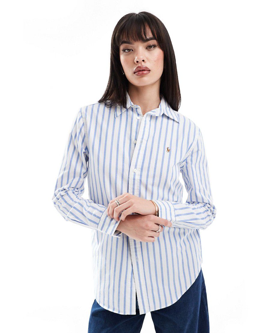 Camicia Oxford a righe con logo - Polo Ralph Lauren - Modalova
