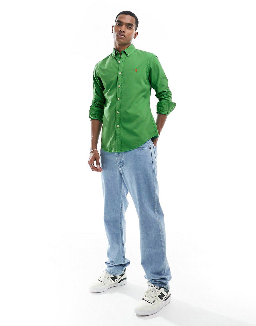 Camicia slim fit in piqué medio con logo a icona - Polo Ralph Lauren - Modalova