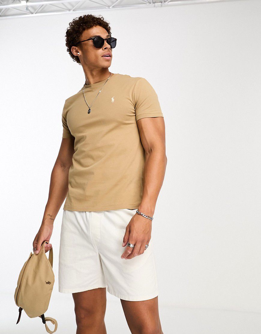 Icon - T-shirt custom fit color cuoio con logo - Polo Ralph Lauren - Modalova