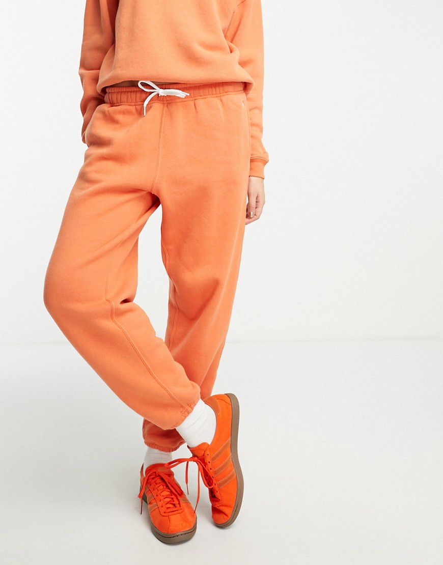 Icon - Joggers arancioni con fondo elasticizzato e logo iconico - Polo Ralph Lauren - Modalova