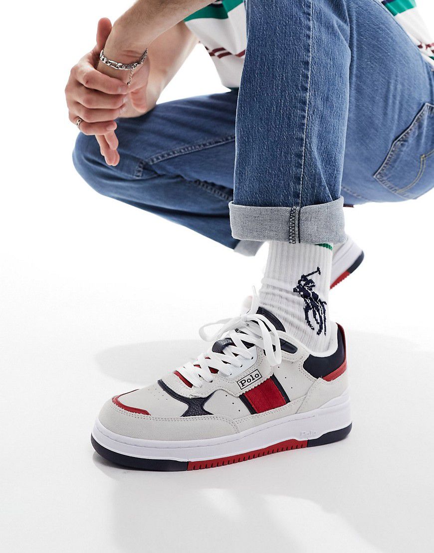 Masters Sport - Sneakers in pelle rosse, blu e crema - Polo Ralph Lauren - Modalova