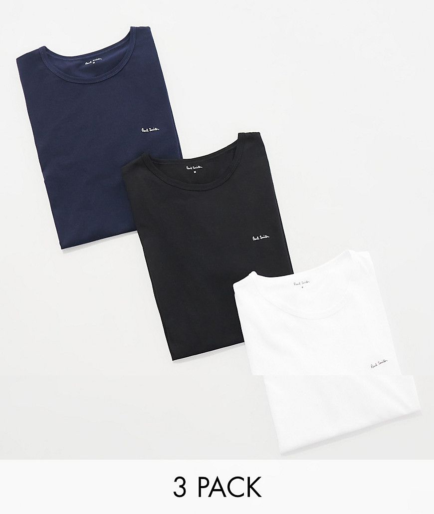 Paul Smith - Confezione da 3 T-shirt nera, bianca e blu navy con logo - PS Paul Smith - Modalova