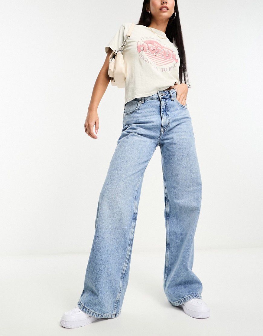 Jeans a fondo ampio e vita medio alta medio - Pull & Bear - Modalova