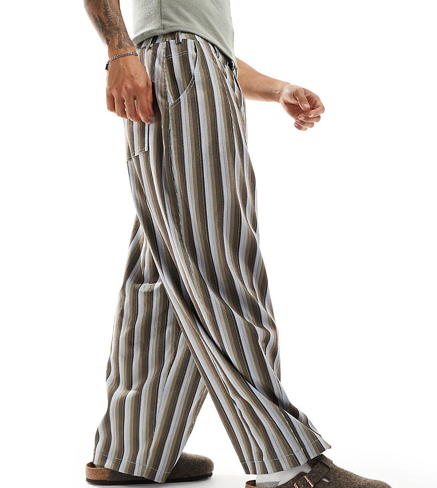Pantaloni ampi in tessuto a coste a righe - Reclaimed Vintage - Modalova