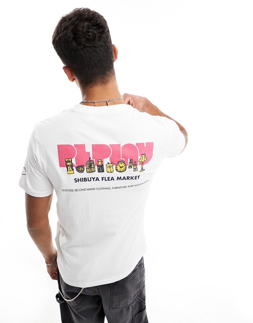 T-shirt bianca con logo - Replay - Modalova