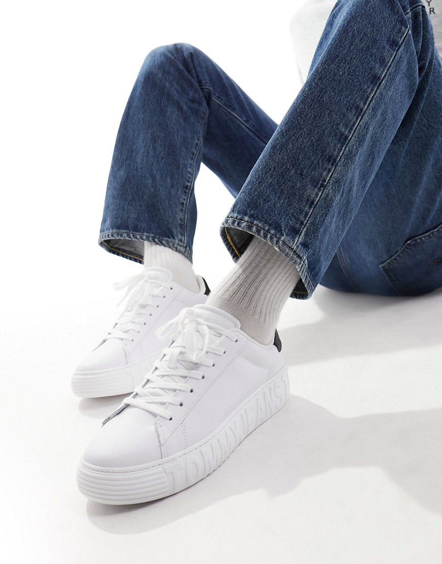Sneakers in pelle bianche con suola esterna - Tommy Jeans - Modalova