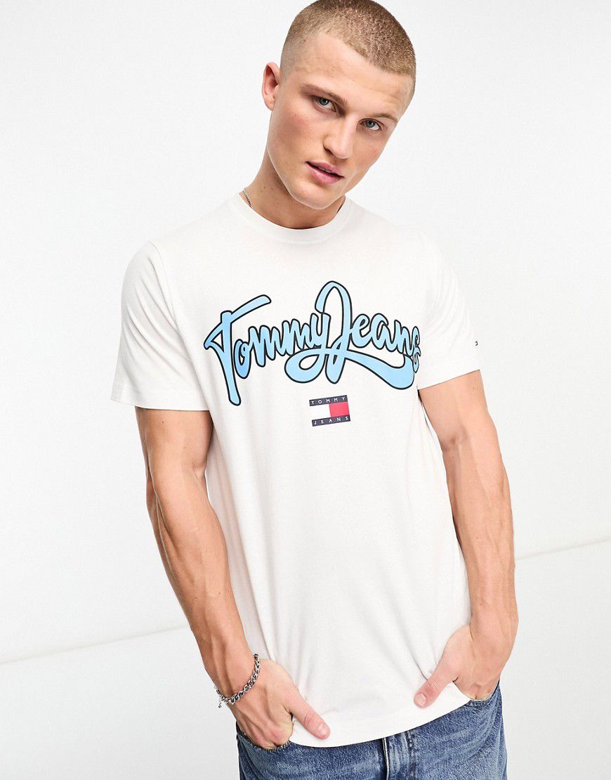T-shirt bianca con logo - Tommy Jeans - Modalova