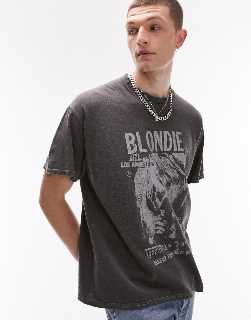 T-shirt oversize slavato con stampa "Blondie" - Topman - Modalova