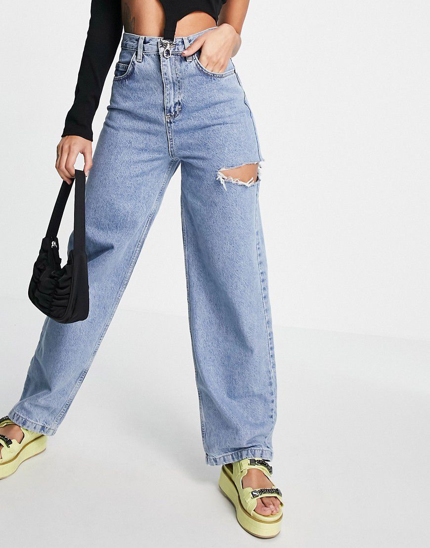 Jeans extra larghi medio con strappi laterali - Topshop - Modalova