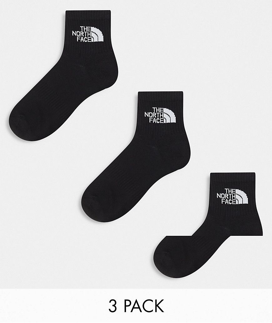 Simple Dome - Confezione da 3 paia di calzini alla caviglia neri con logo - The North Face - Modalova