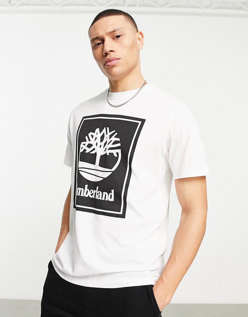 T-shirt bianca con logo stampato sul davanti - Timberland - Modalova