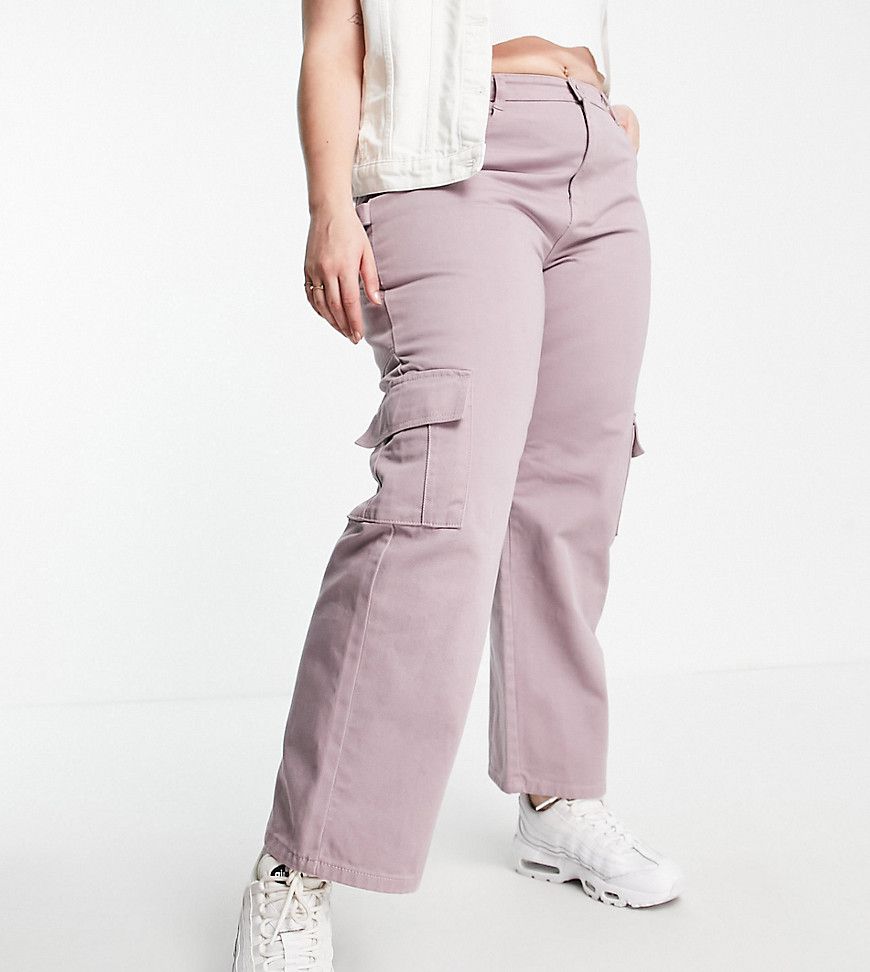 Plus - Pantaloni extra larghi color malva anni '90 - Urban Bliss - Modalova