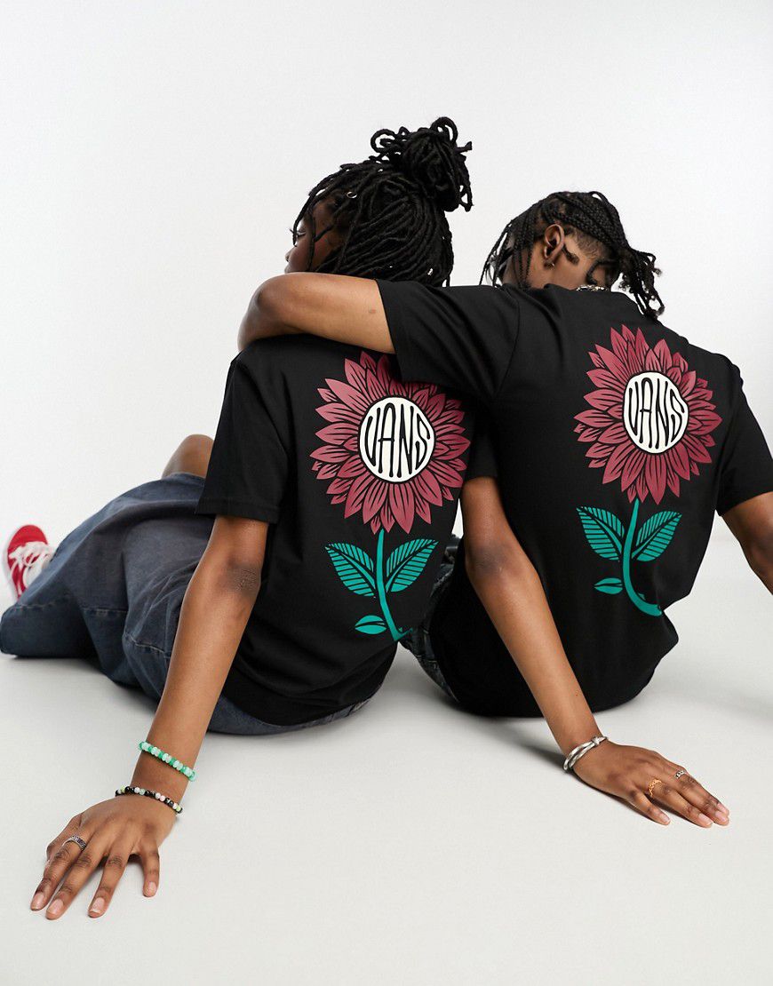 T-shirt nera unisex con stampa di pianta sul retro - Vans - Modalova