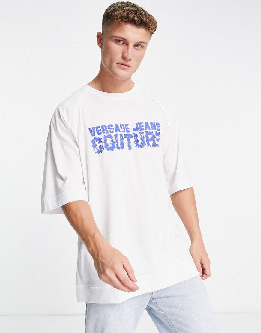 T-shirt bianca stile college - Versace Jeans Couture - Modalova