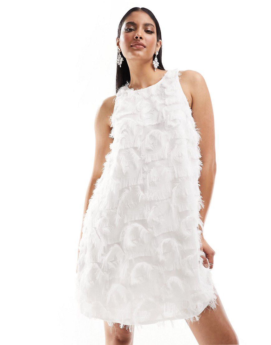 Bridal - Vestito corto da sposa testurizzato con scollo a vogatore - Y.A.S - Modalova
