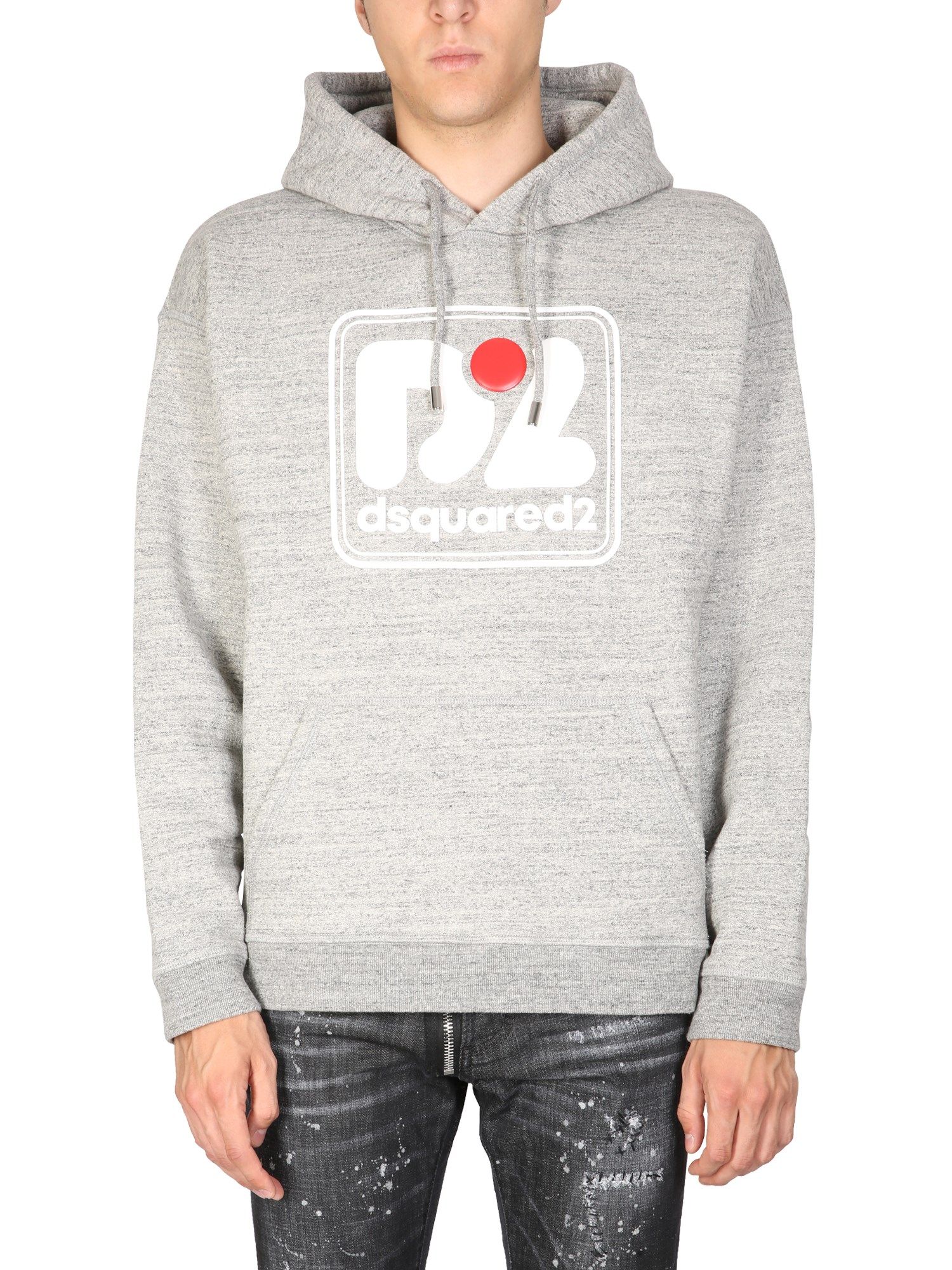 Camo patch herca anorak sweatshirt - dsquared - Modalova