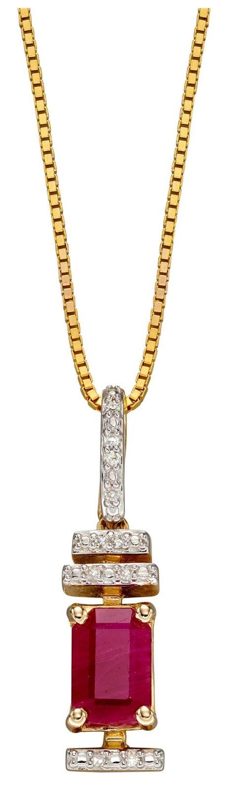 GP2252R Diamond Ruby Art Deco Jewellery - Elements Gold - Modalova