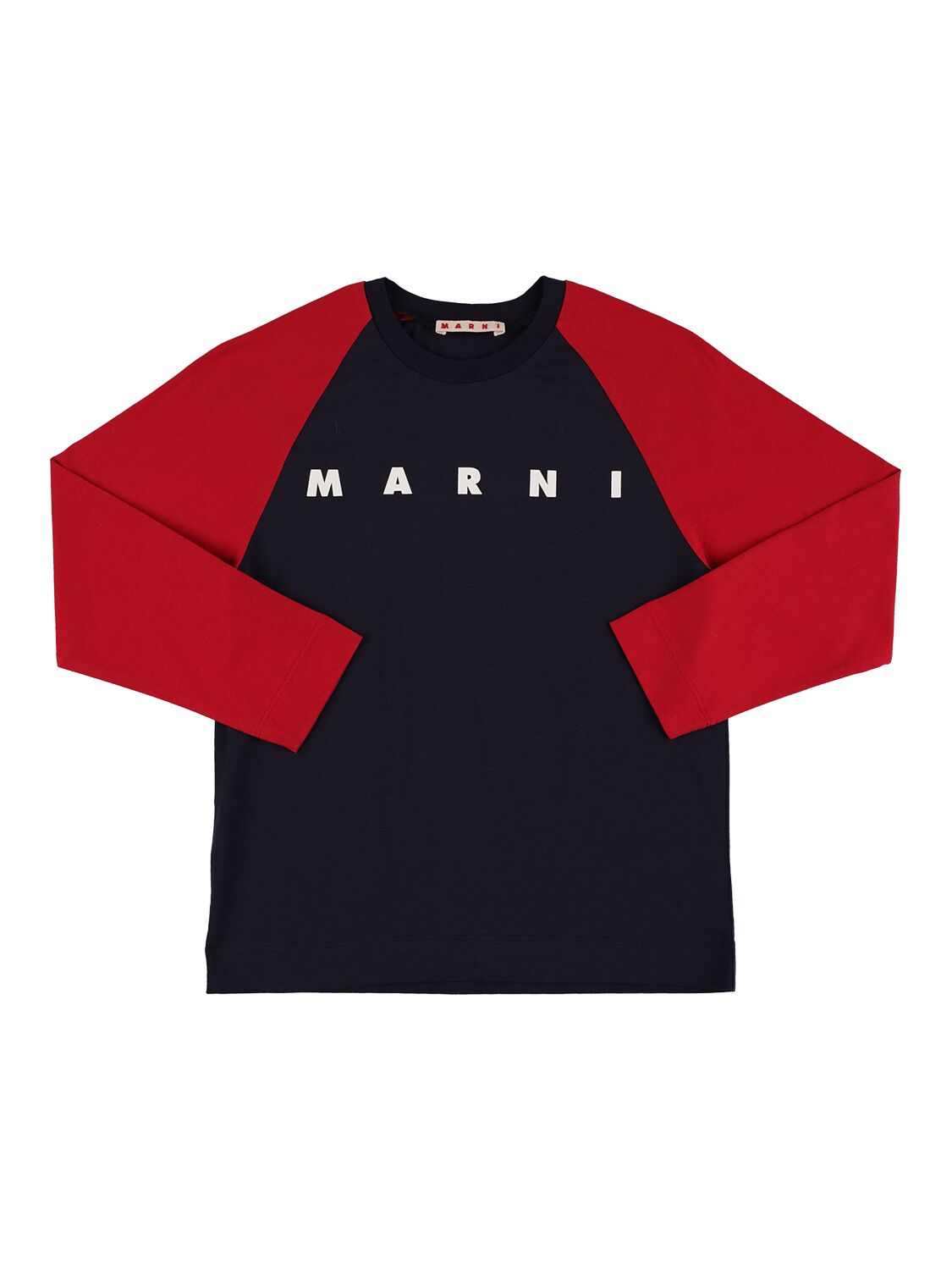 T-shirt In Jersey Di Cotone Color Block Con Logo - MARNI JUNIOR - Modalova