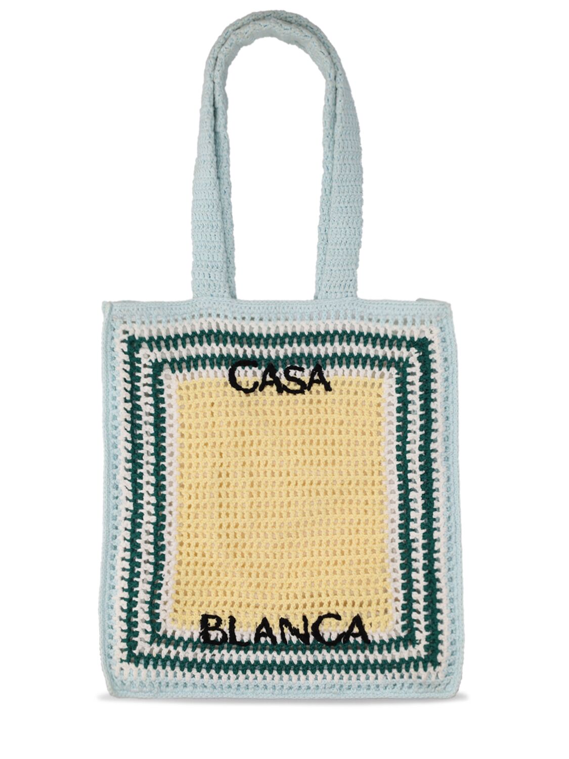 Borsa Shopping In Cotone Crochet Con Logo - CASABLANCA - Modalova