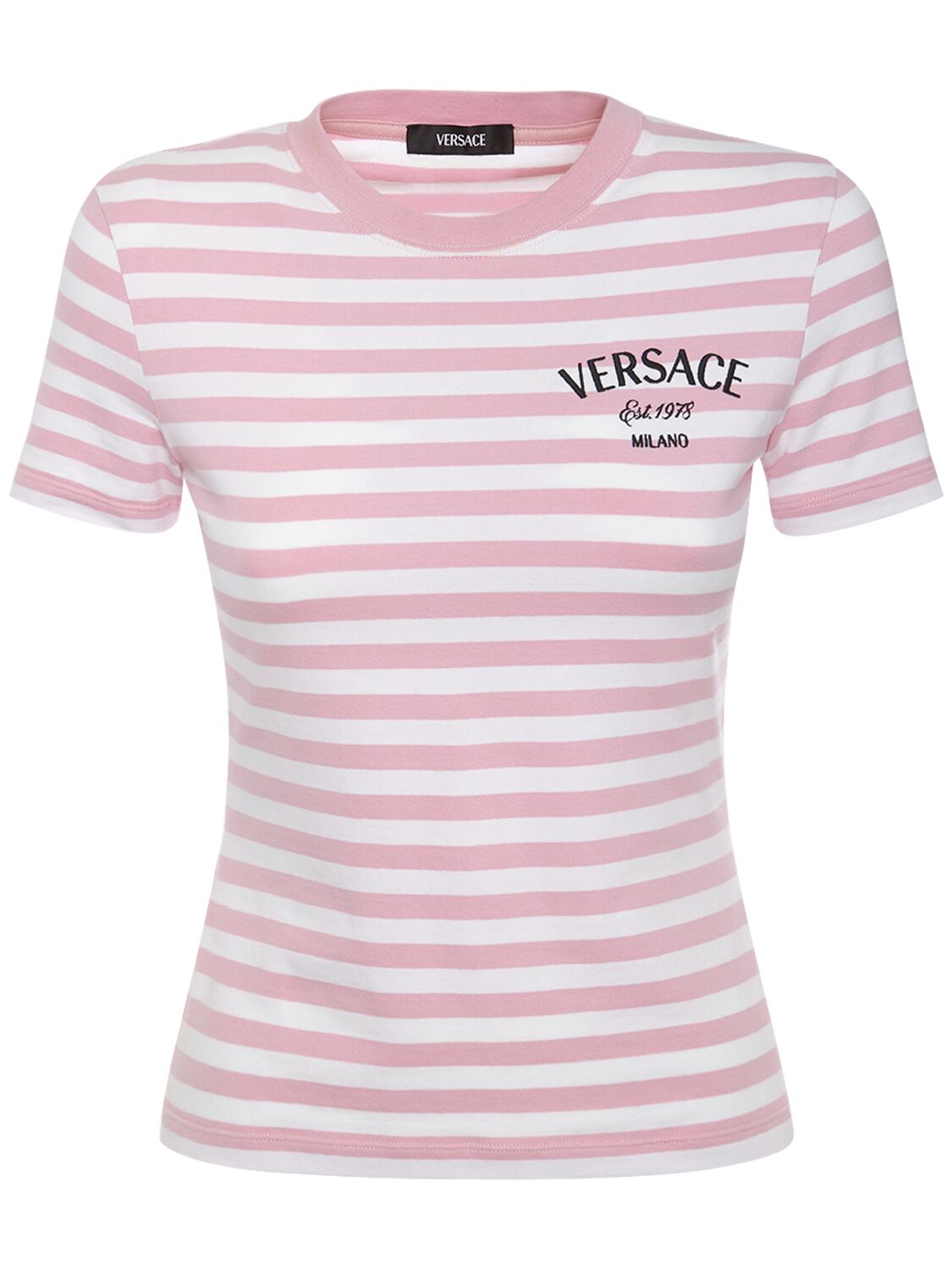 T-shirt In Jersey Con Logo - VERSACE - Modalova