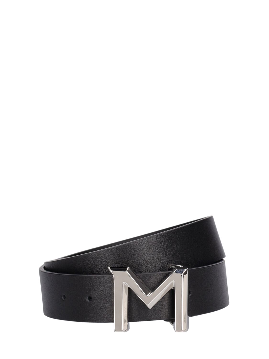 Cintura In Pelle Con Fibbia Logo - MUGLER - Modalova
