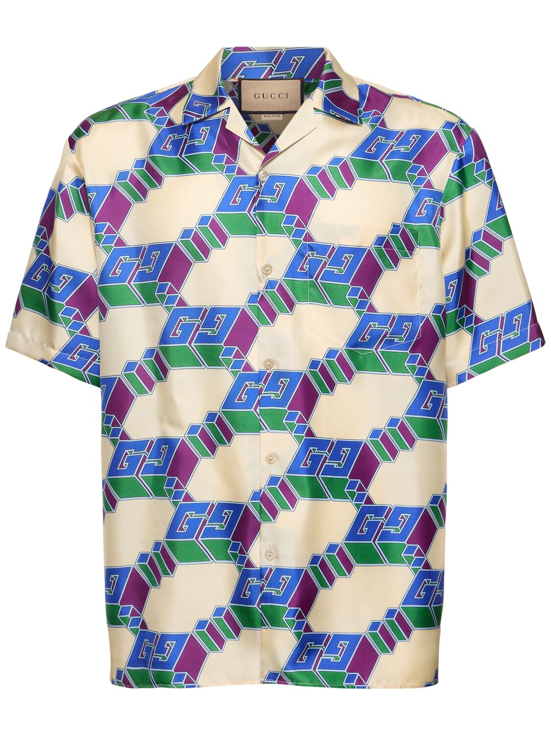 Camicia Bowling Gg Hawaii In Seta - GUCCI - Modalova