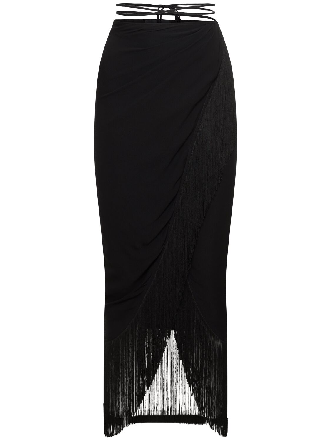 Jacky Fringed Silk Midi Wrap Skirt - THE ANDAMANE - Modalova