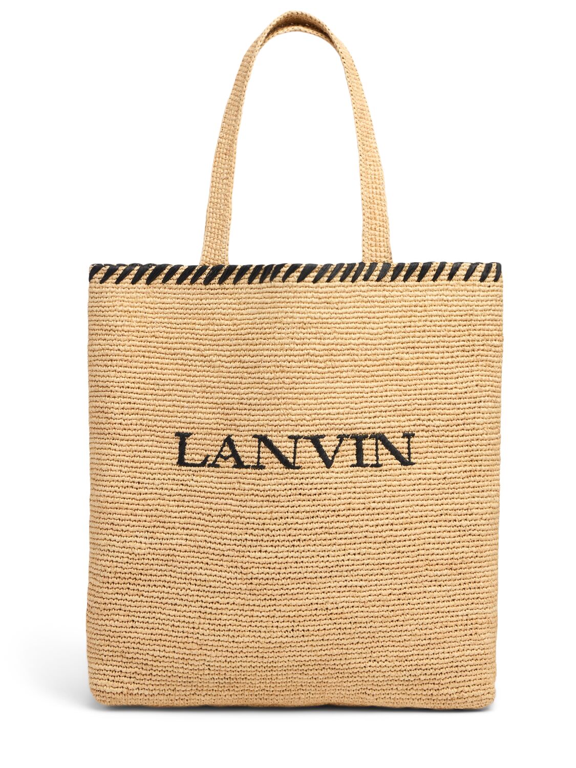 Borsa Shopping Effetto Rafia Con Logo - LANVIN - Modalova