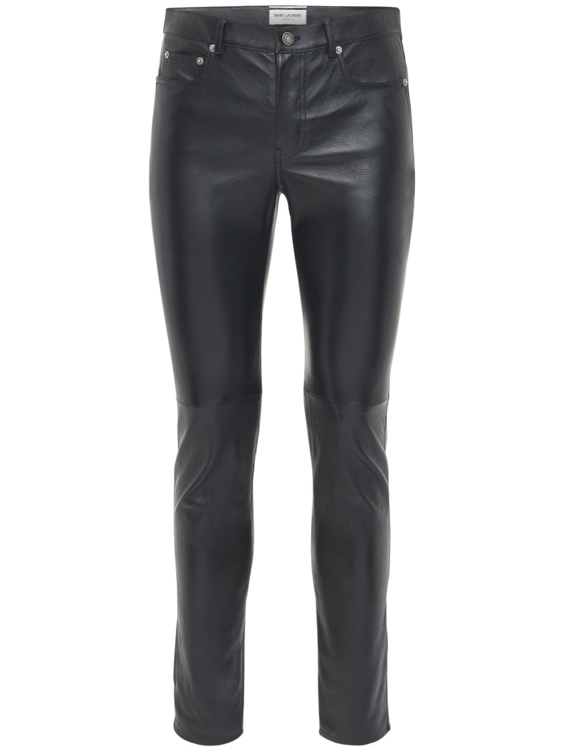 Pantaloni Skinny In Pelle 15.5cm - SAINT LAURENT - Modalova